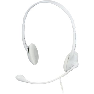 Deltaco Headset HL2V, 2x3.5mm, 2m, White